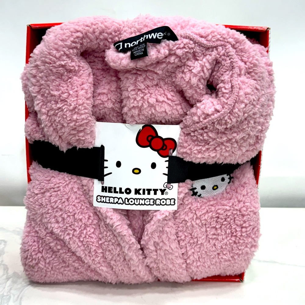 Hello Kitty Sherpa Lounge Robe Pink Special Edition Cozy New One Size